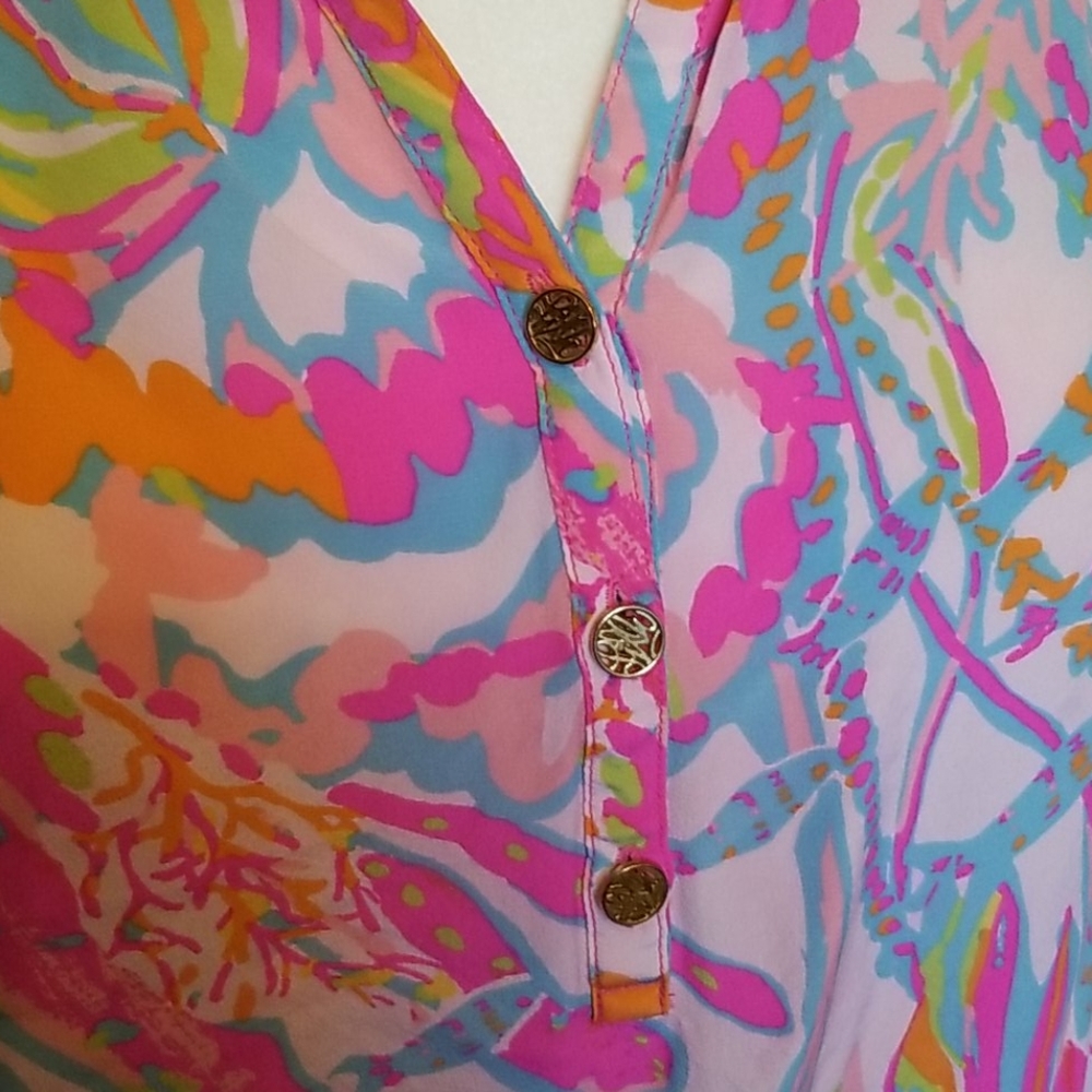 LILLY PULITZER tropical silk shirt - Picture 2 of 6